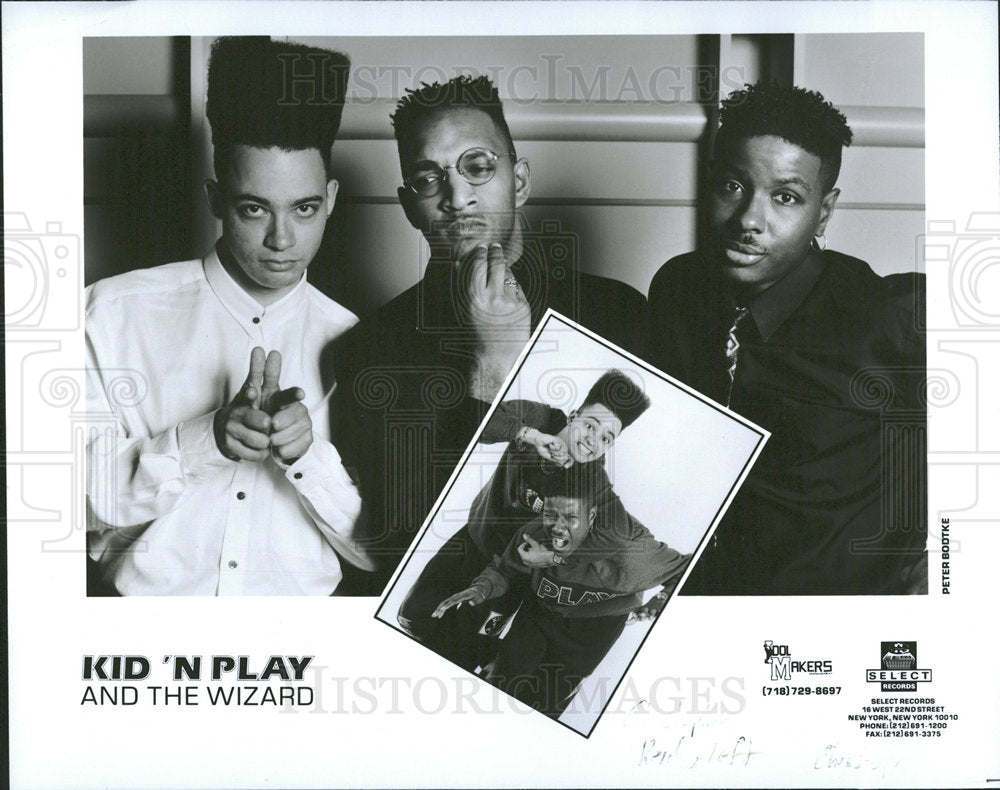 1990 Press Photo Kid &#39;N Play and the Wizard - Historic Images