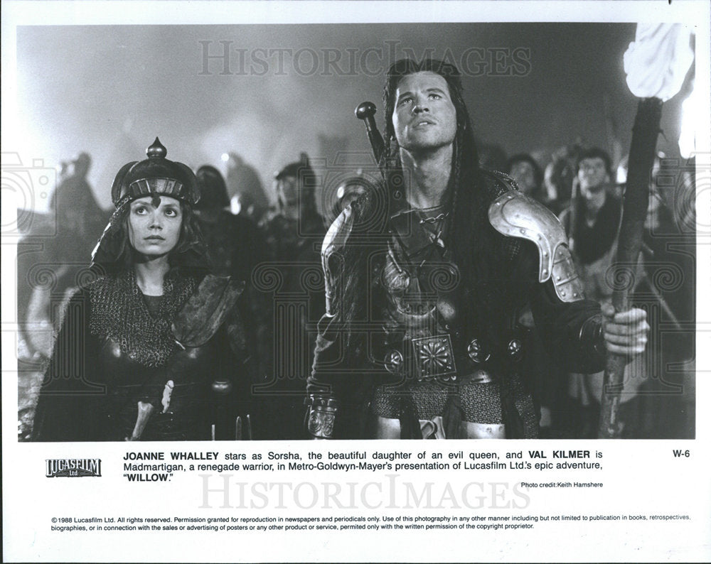 1988 Press Photo Joanne Whalley Sorsha val Kilmer Evil - Historic Images