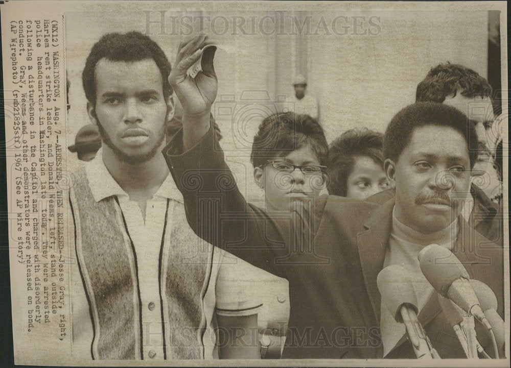 1967 Press Photo Harlem Rent Strike leader Jesse Gray - Historic Images