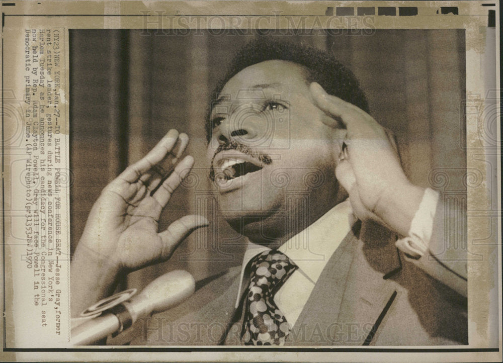 1970 Press Photo Jesse Gary Strike Leader New York Snap - Historic Images