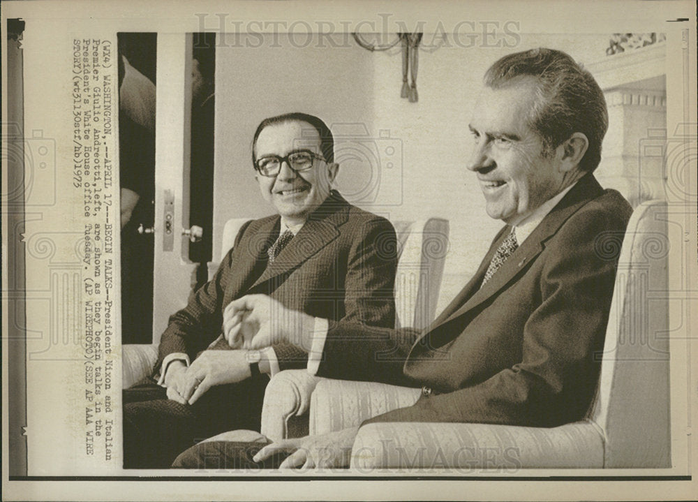 1975 Press Photo Giulio Anderotti Nixon White House  - Historic Images