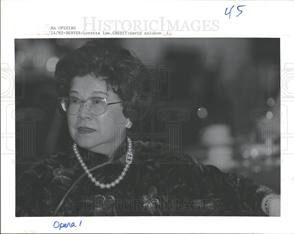 1992 Press Photo Loretta Law Photographer David Zalubow - Historic Images