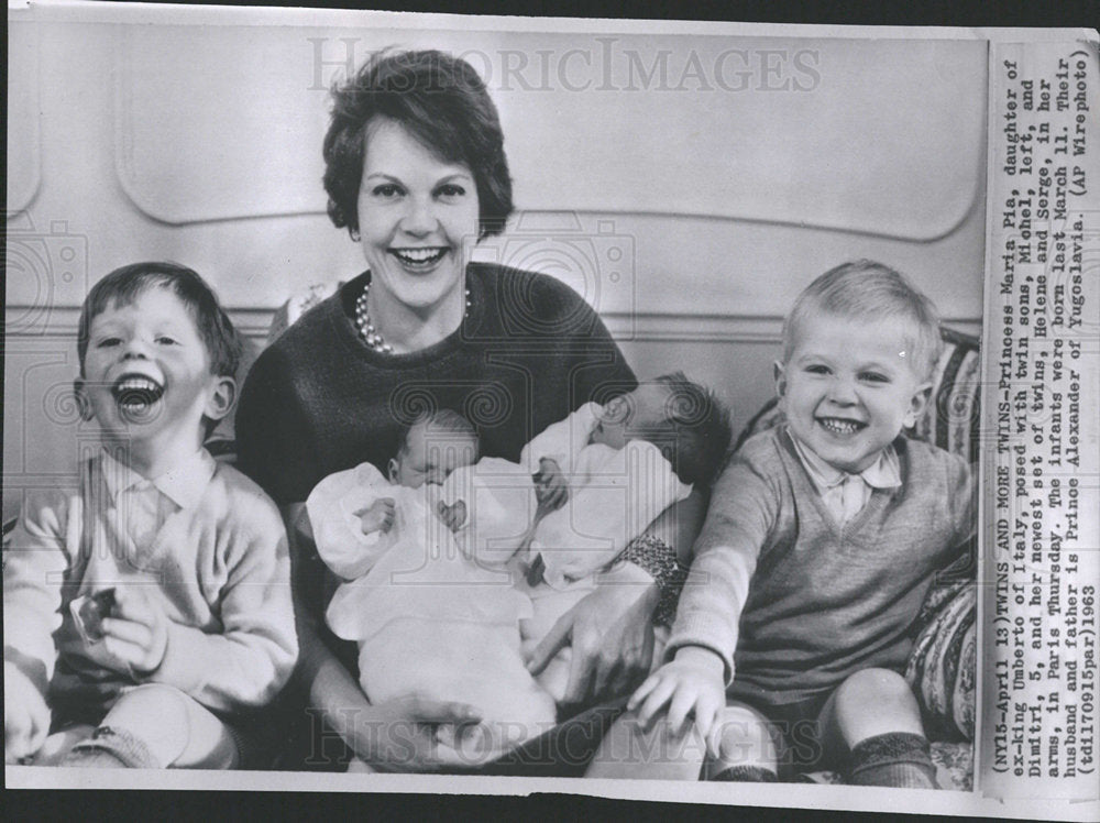 1963 Press Photo Princess Maria Michel Dimitri Umberto  - Historic Images