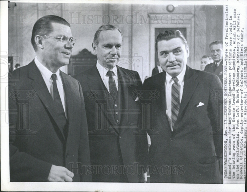 1961 Press Photo Kennedy Defense Nominees Department - Historic Images