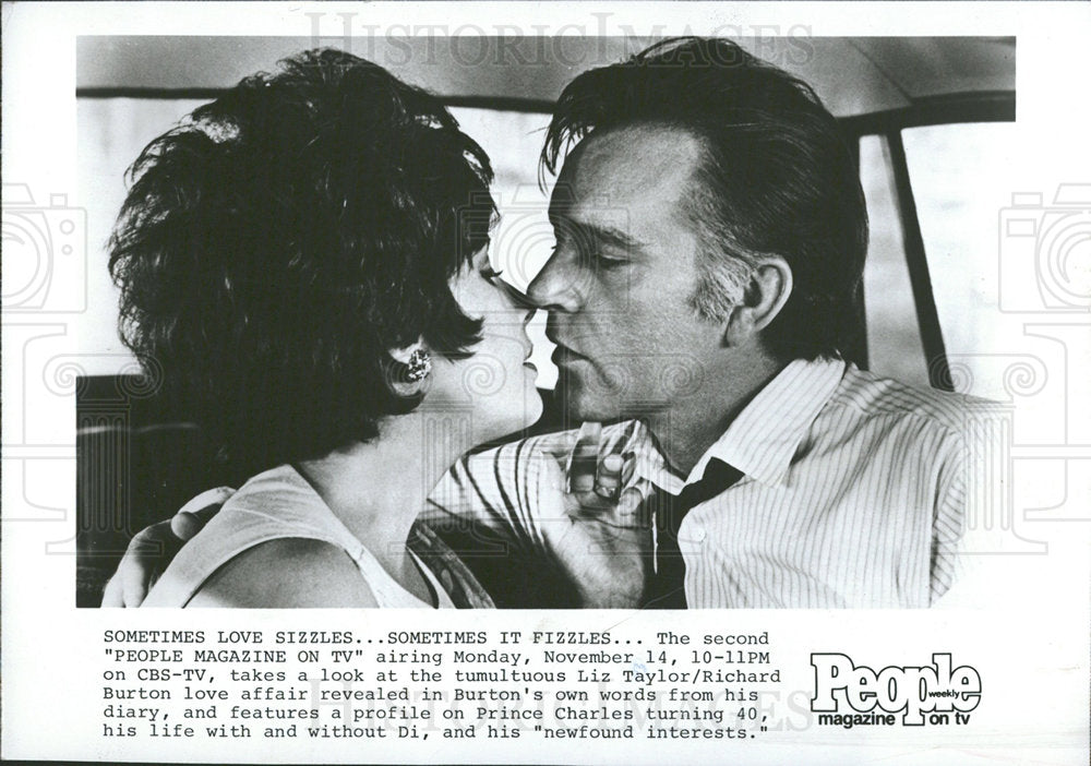 1988 Press Photo Liz Taylor Richard Burton People TV - Historic Images