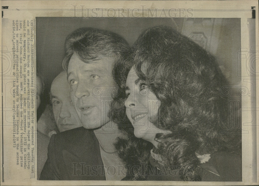 1973 Press Photo American Actress Elizabeth Taylor - Historic Images