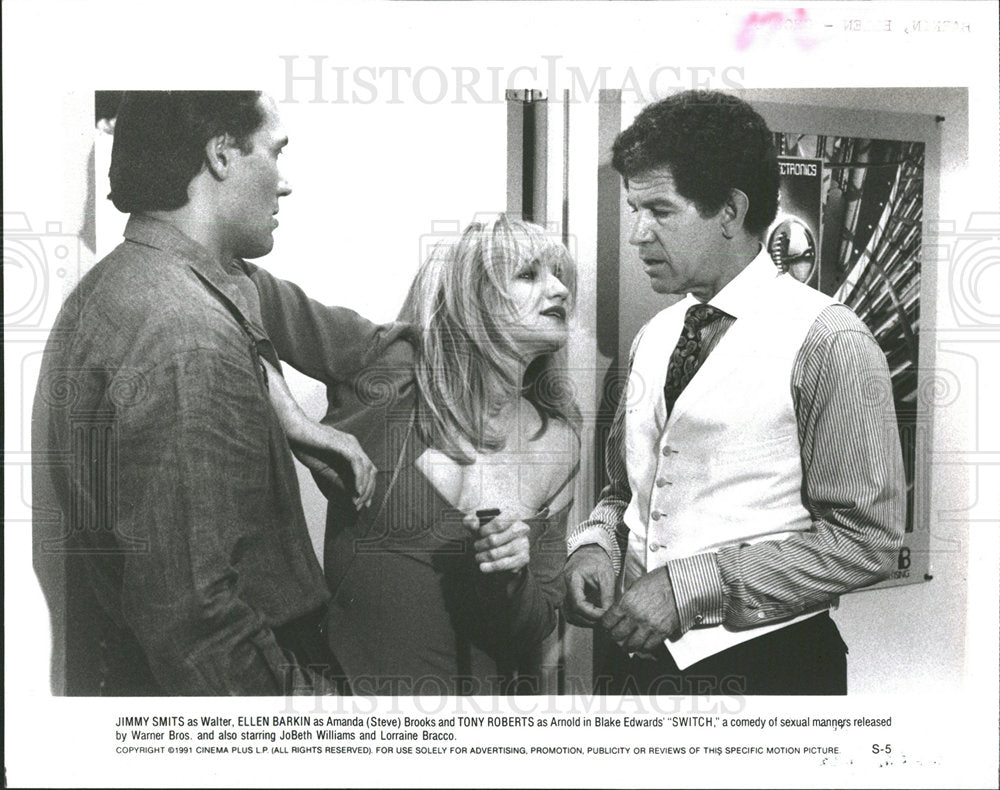 1991 Press Photo Switch Smits Ellen Barkin Tony Roberts - Historic Images