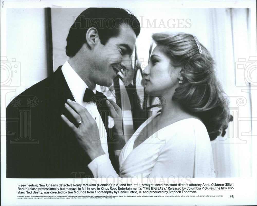 1987 Press Photo Dennis Squad Ellen Barkin Remy McSwain - Historic Images