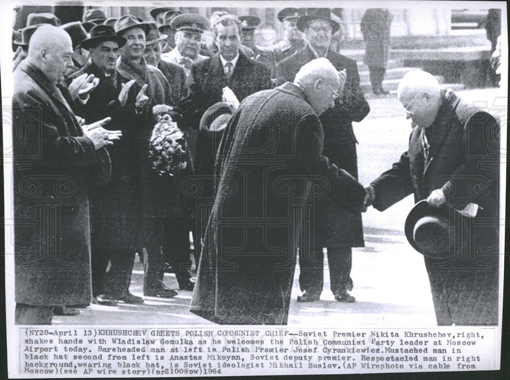 1964 Soviet Premier Khrushchev Gomulka - Historic Images