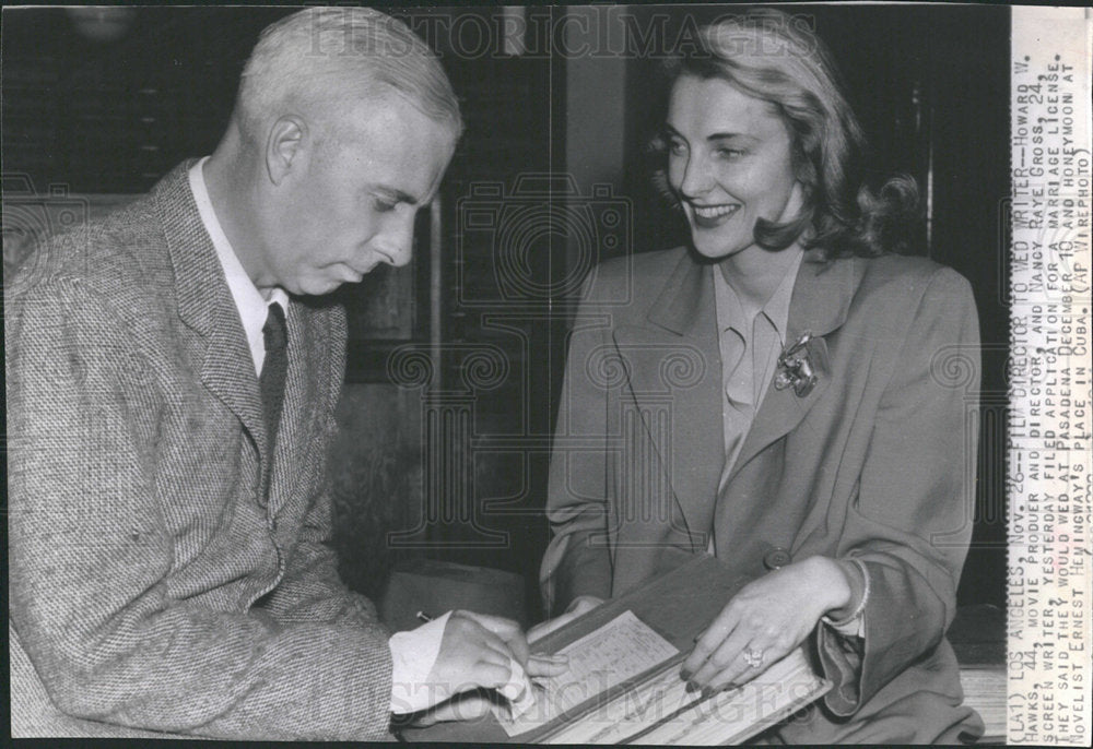 Press Photo Howards Hawks Gross movie producer bride - Historic Images