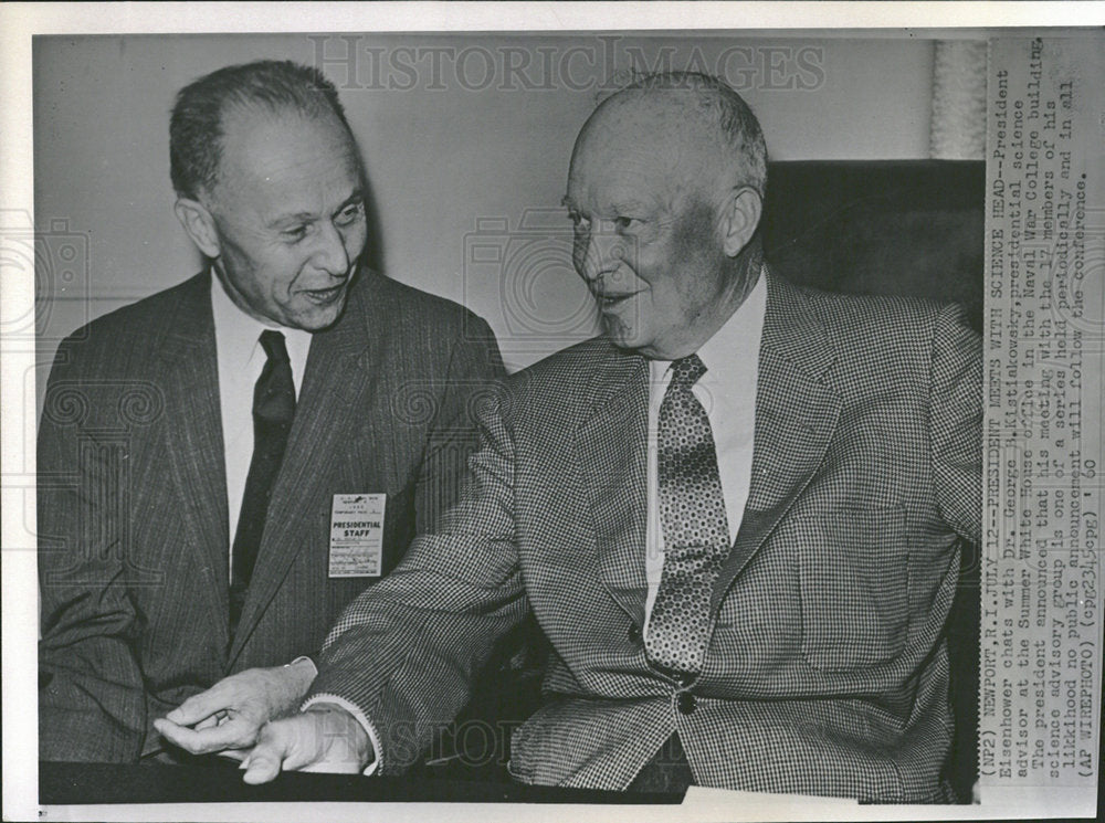 1960 Press Photo President Eisenhower Dr. Kistiaskowsky - Historic Images