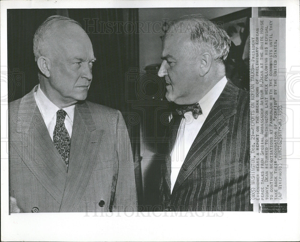 1953 Press Photo Pres Eisenhower Talk Koren Peace State - RRY05631 - Historic Images