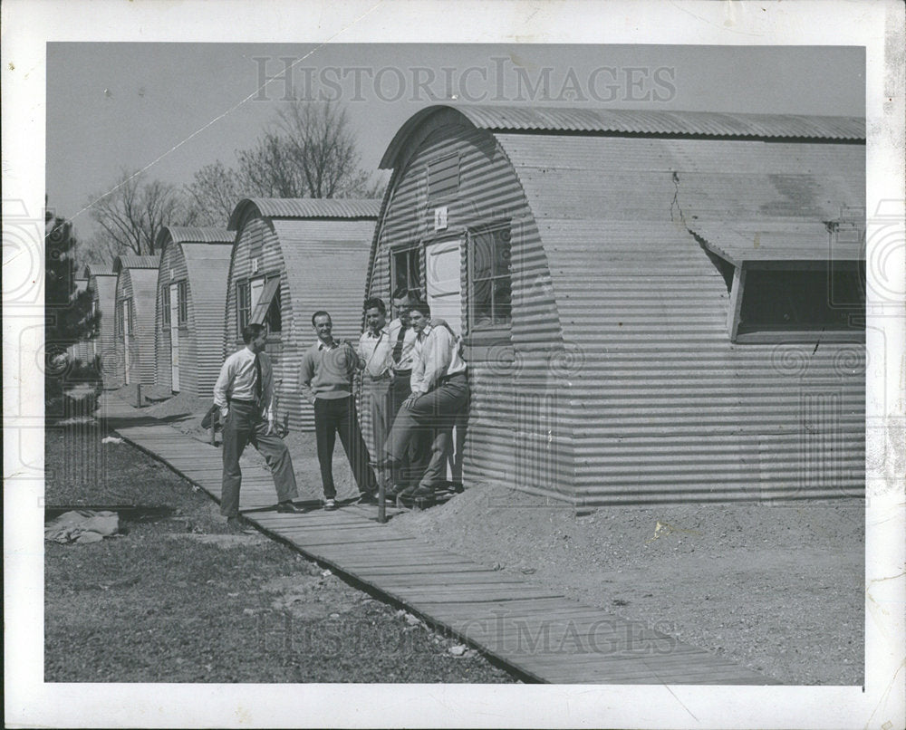 1946 Press Photo Quoncet Hut Village MSC Veterans - Historic Images
