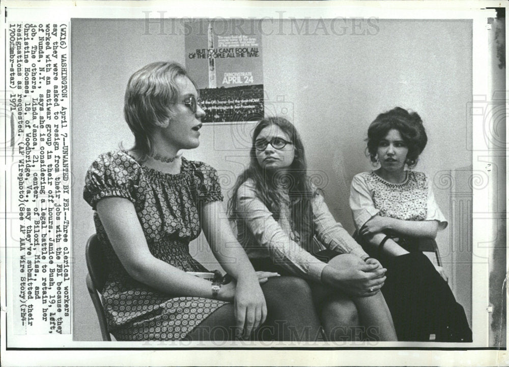 1971 Press Photo Justice Department FBI Employees  - Historic Images