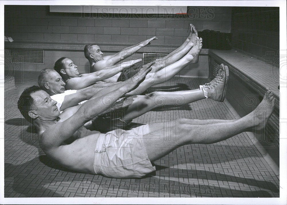 1956 Press Photo men Michigan State research University - Historic Images