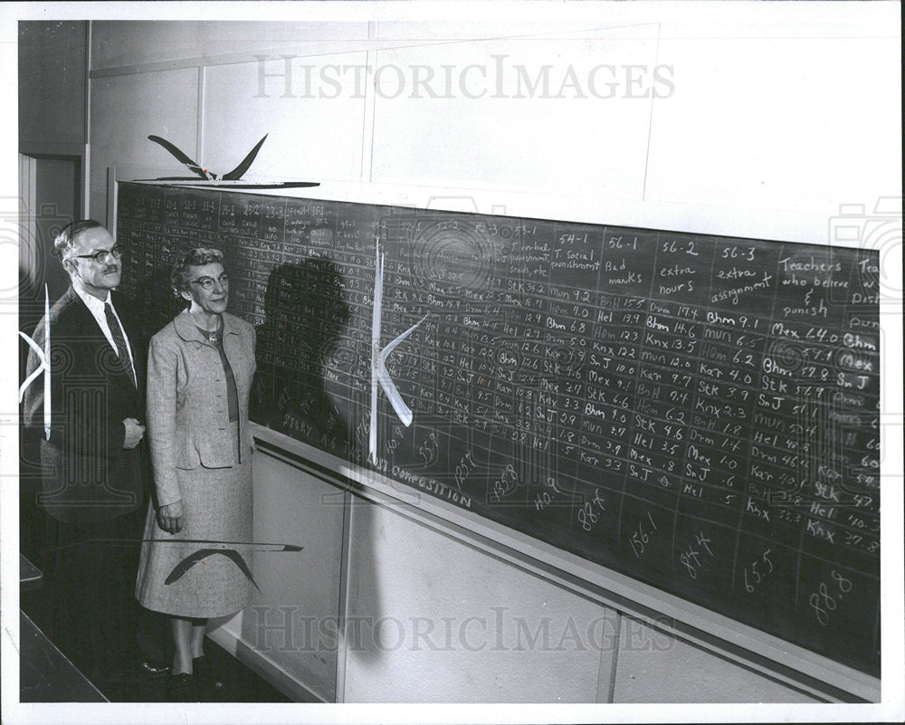 1964 Press Photo Harold Anderson wife study figures - Historic Images