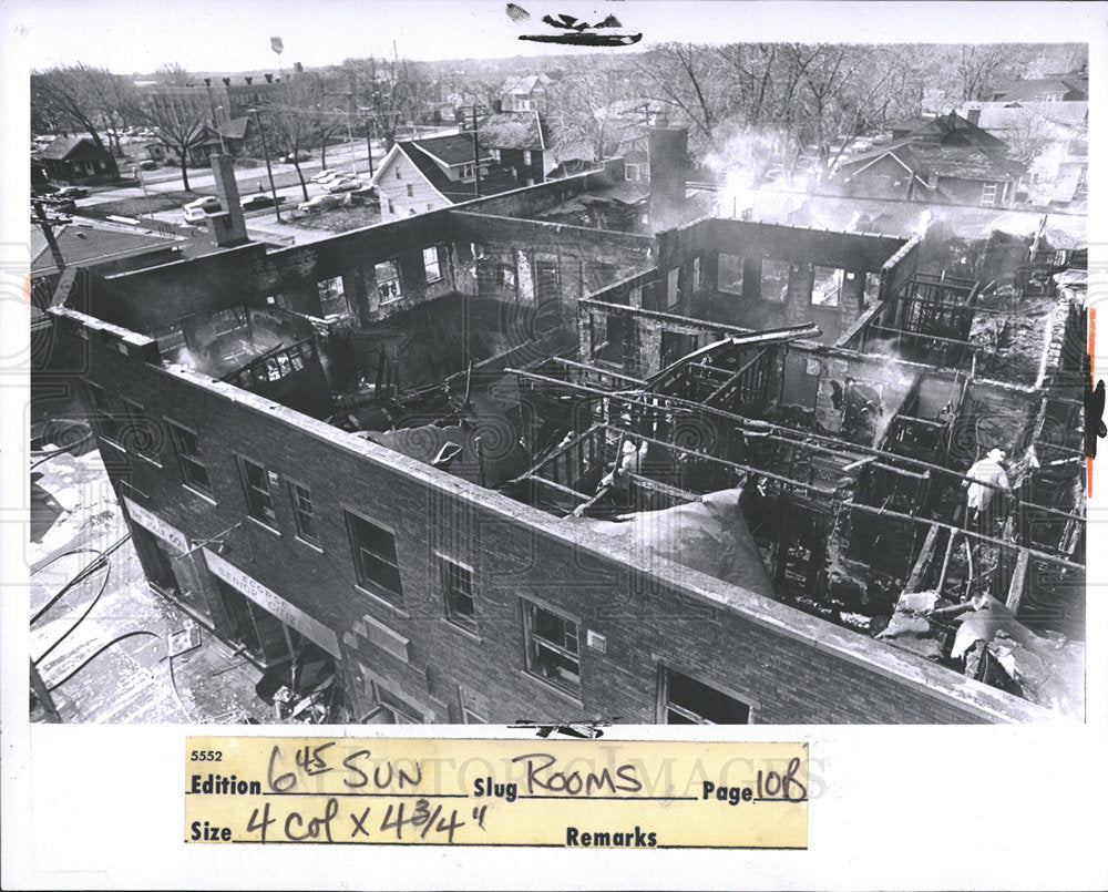 1973 Press Photo Fires Michigan Rooming House - Historic Images