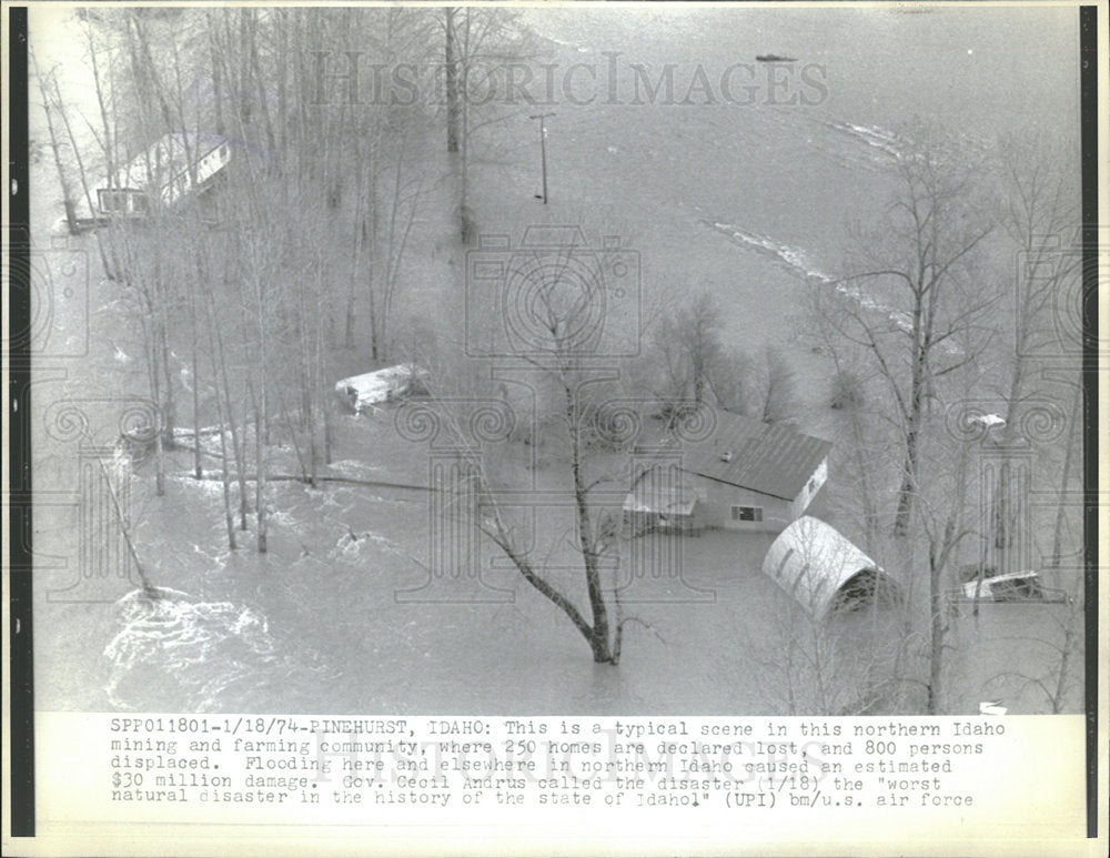 1974 Press Photo Pinehurst Homes Underwater Aerial View - Historic Images