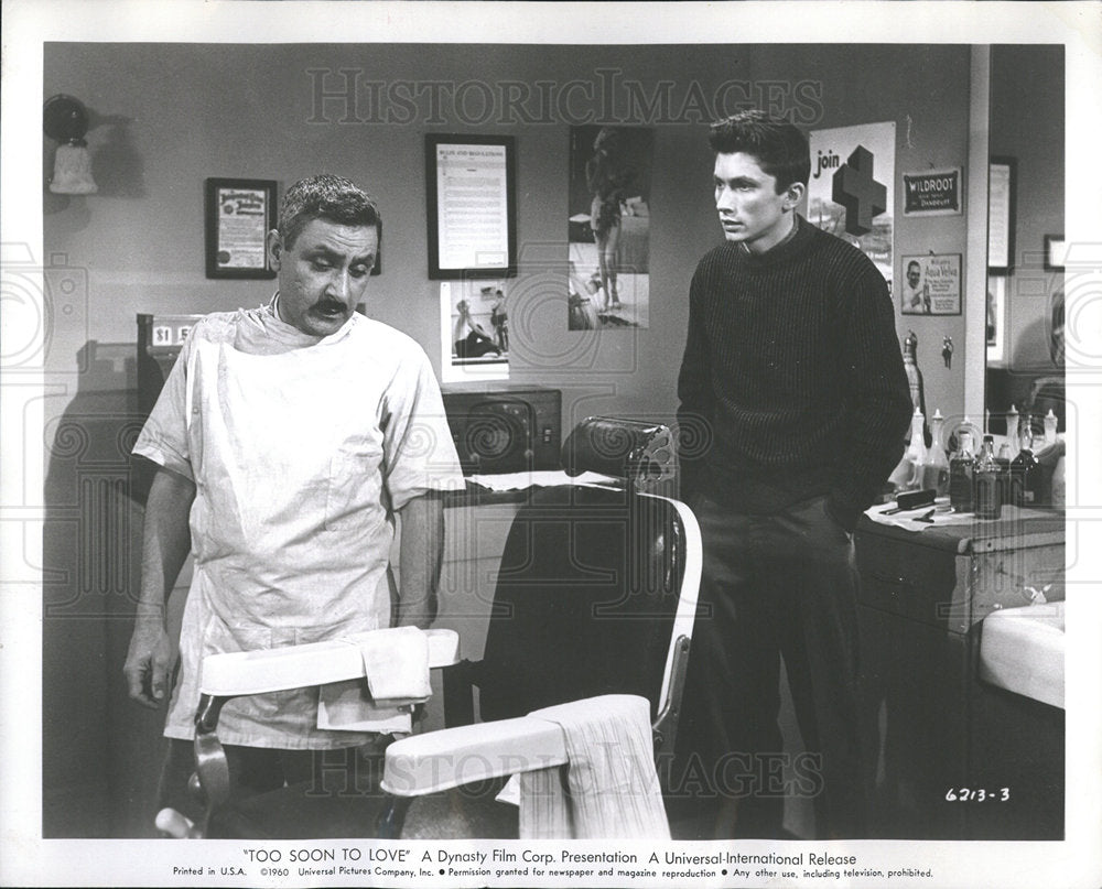 1961 Press Photo Actors Evans & Manza Too Soon to Love - Historic Images