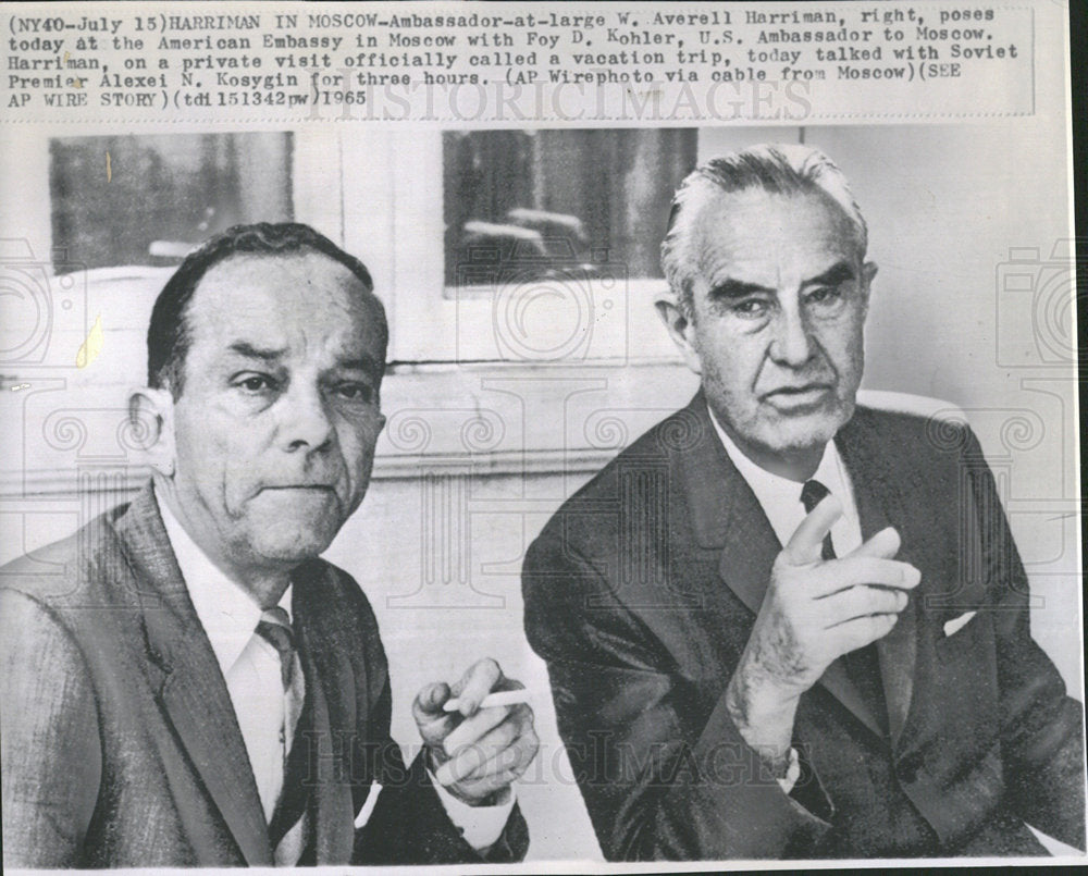 1965 Press Photo Russian Amb Harriman Kohler Discussion - Historic Images