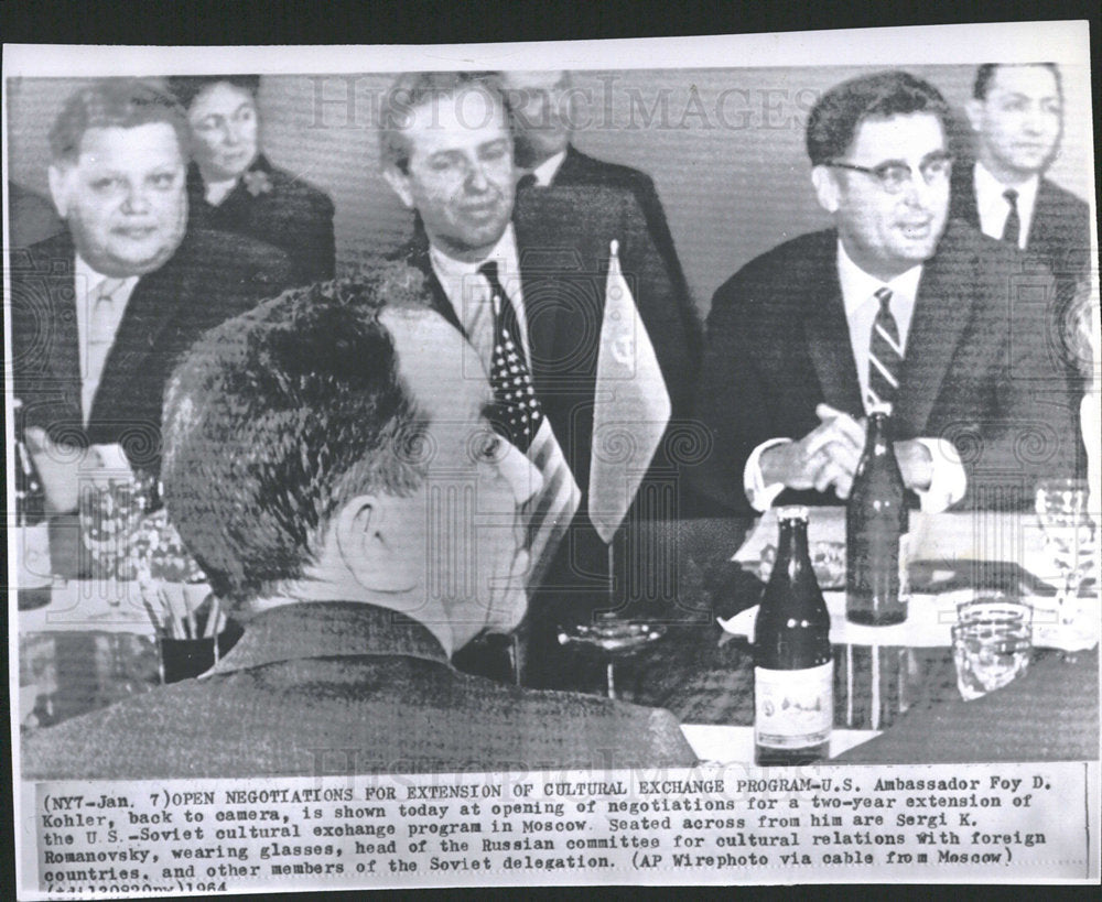 1964 Press Photo Foy Kohler Moscow Ambassador Soviet - Historic Images