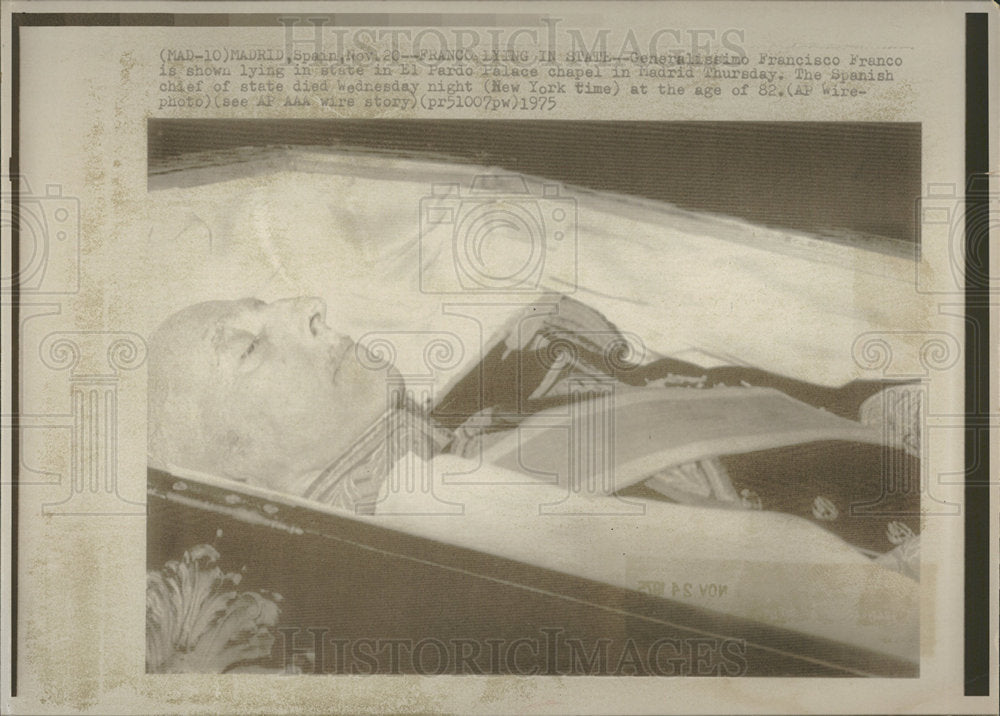 1975 Press Photo Francisco Franco Spain General Death - Historic Images