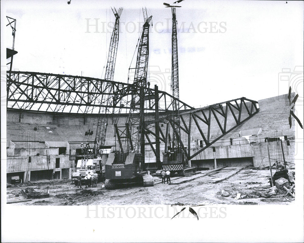 1966 Press Photo Univ Event Bldg Construction Collapse - Historic Images