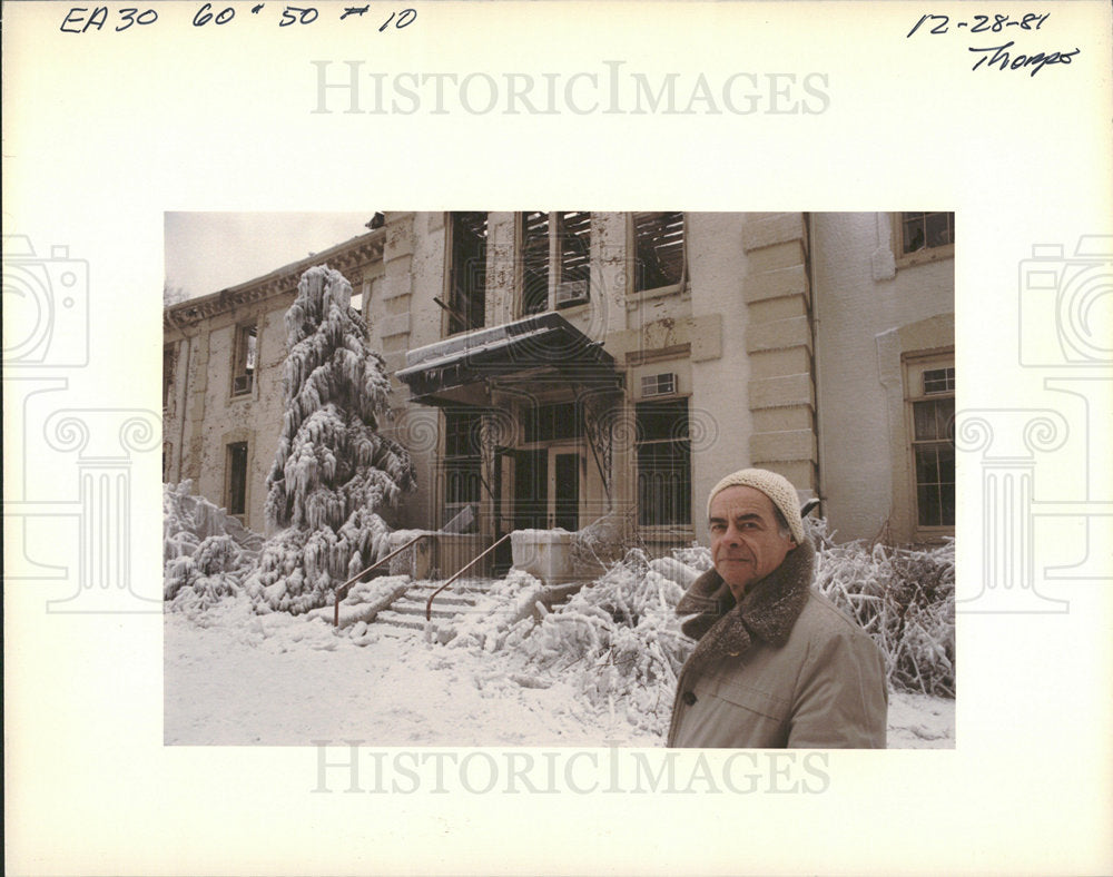 1981 Press Photo Univ Mich Burned Out Economics Bldg - Historic Images