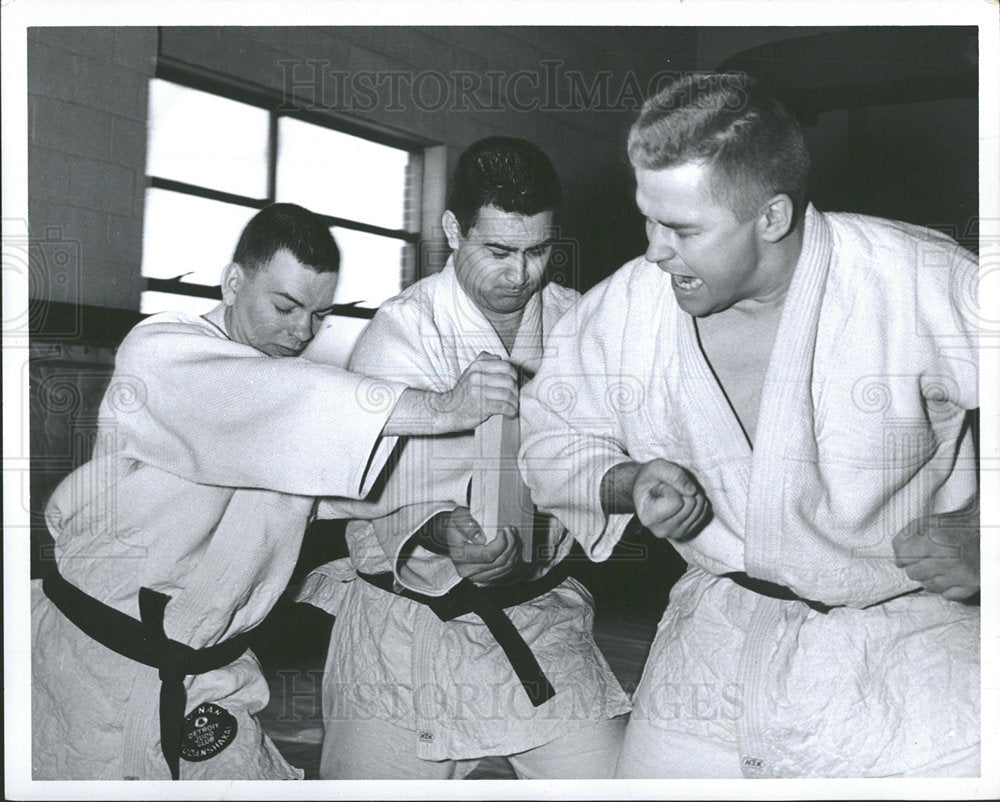 1960 Press Photo MSU Judo Club Members Practicing - Historic Images