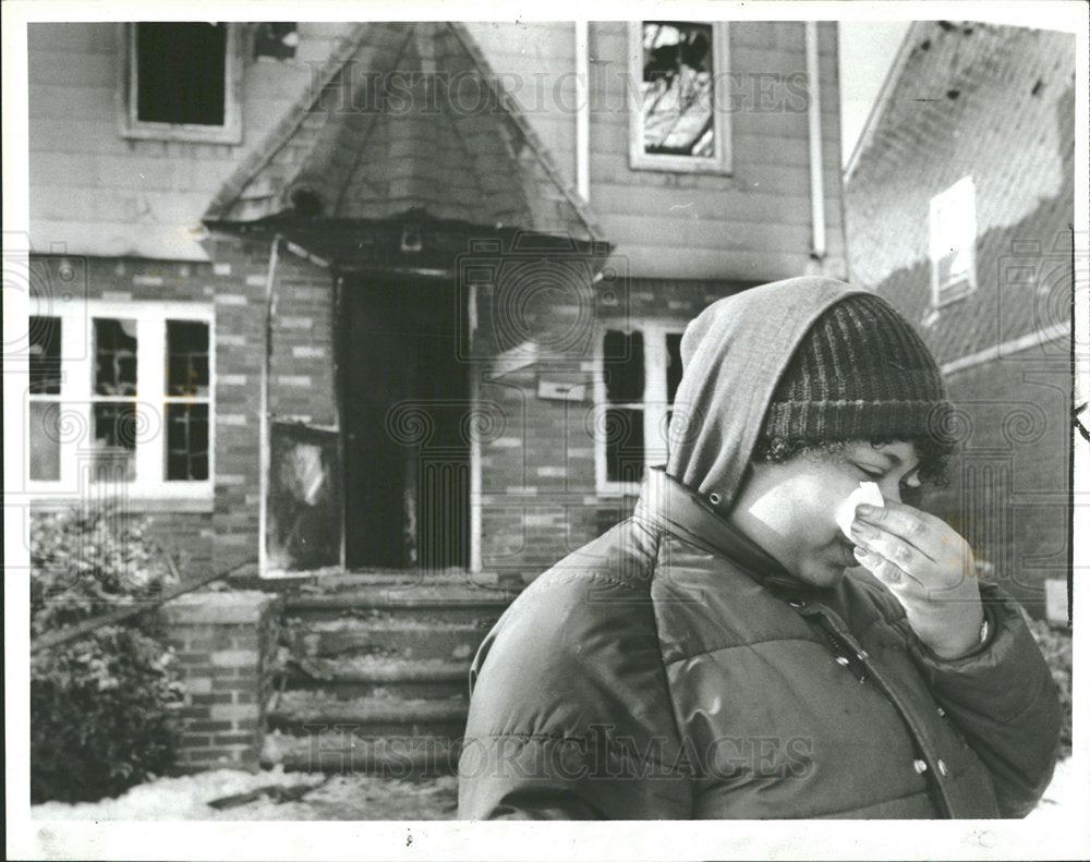 1986 Press Photo fatal fire, 16147 Littlefield, Detroit - Historic Images