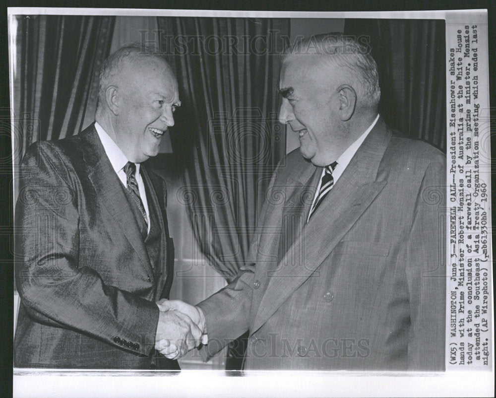 1960 Press Photo Robert Menzies - Historic Images
