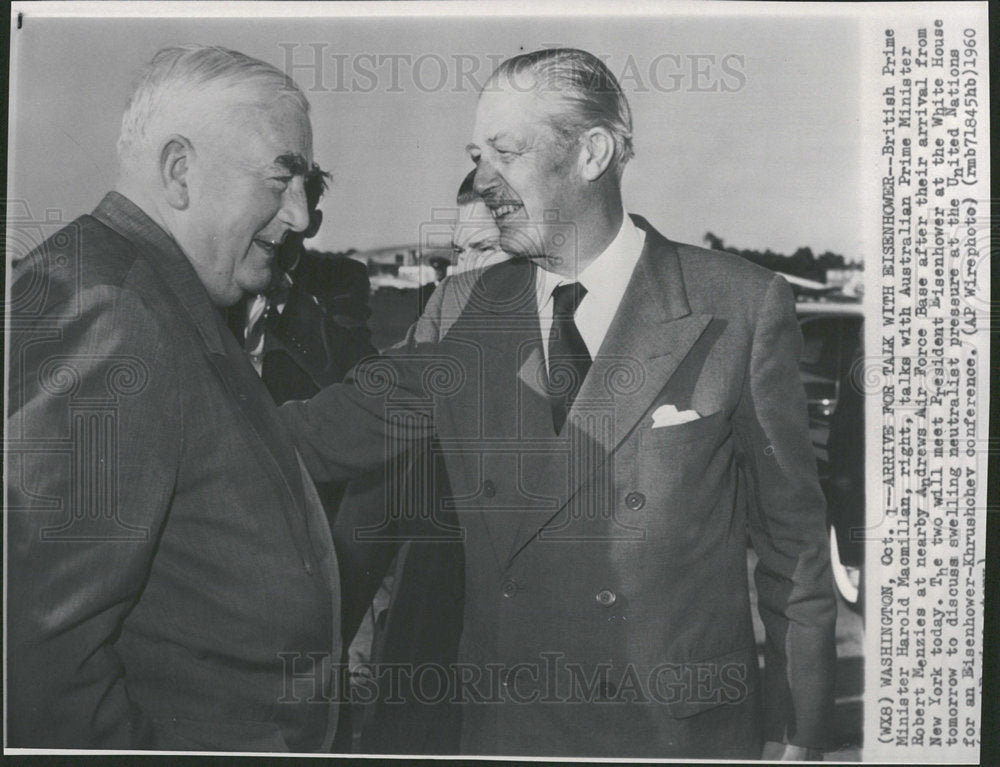 1960 Press Photo Prime Ministers &amp; President Eishenhowe - Historic Images