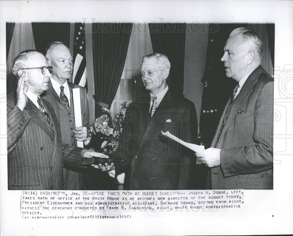 1953 Joseph M Dodge director of the Budget. - Historic Images