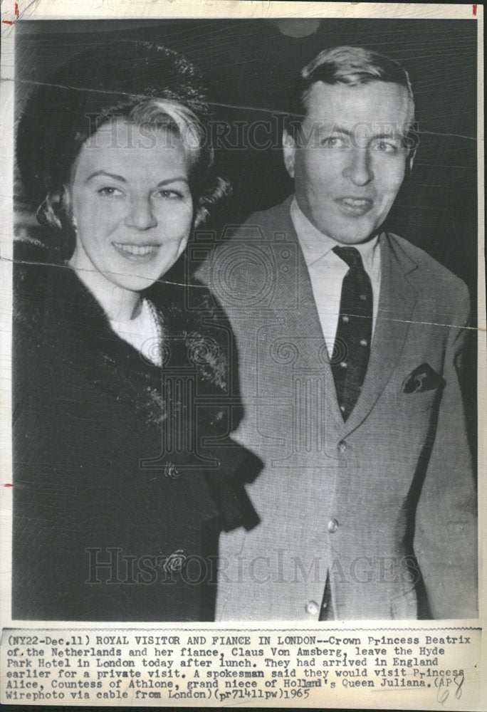 1965 Press Photo Princess Beatrix Claus Von Amsberg  - Historic Images