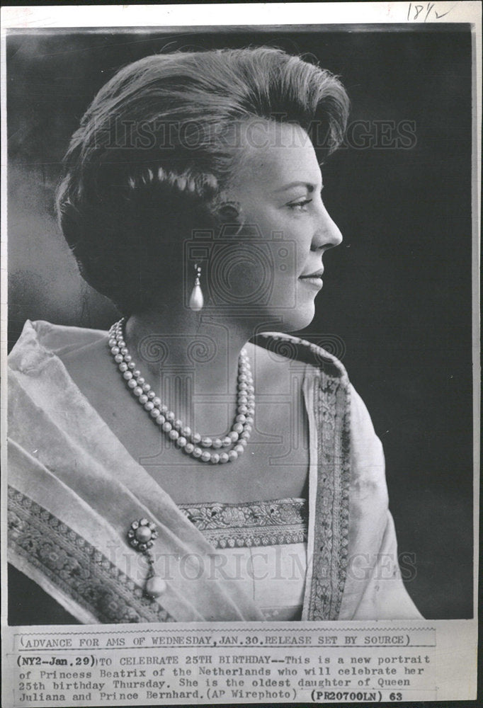 1963 Press Photo Princess Beatrix - Historic Images