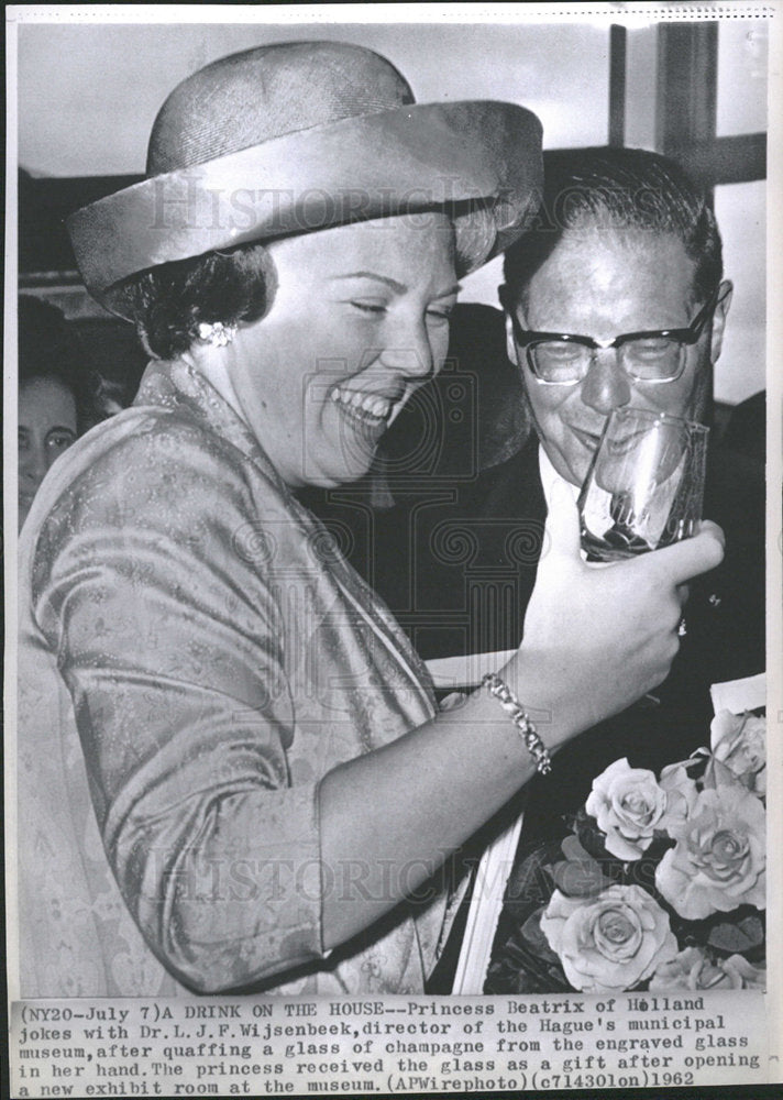 1962 Press Photo Princess Beatrix Holland Dr Wijsenbeek - Historic Images