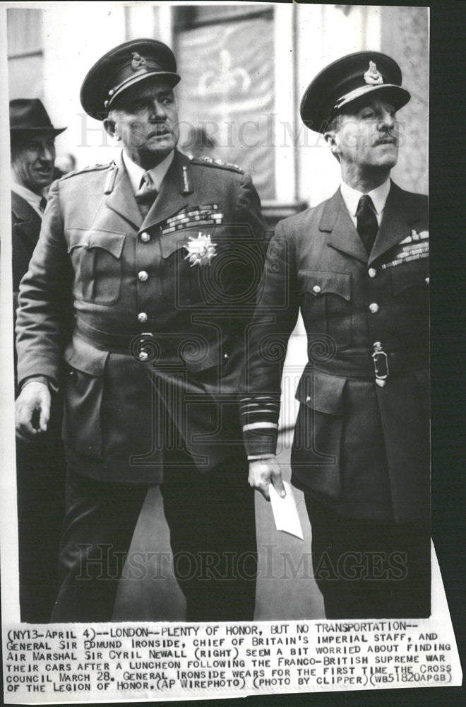 Press Photo General Ironside chief Britain Imperial - Historic Images