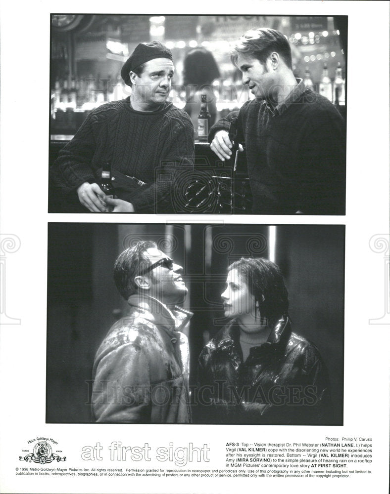 1999 Press Photo At First Sight Val Kilmer Mira Sorvino - Historic Images
