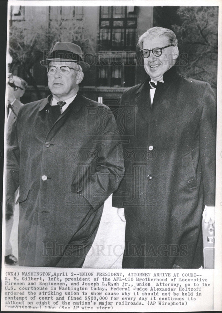 1966 Press Photo H. E. Gilbert AFL-CIO President Court - Historic Images