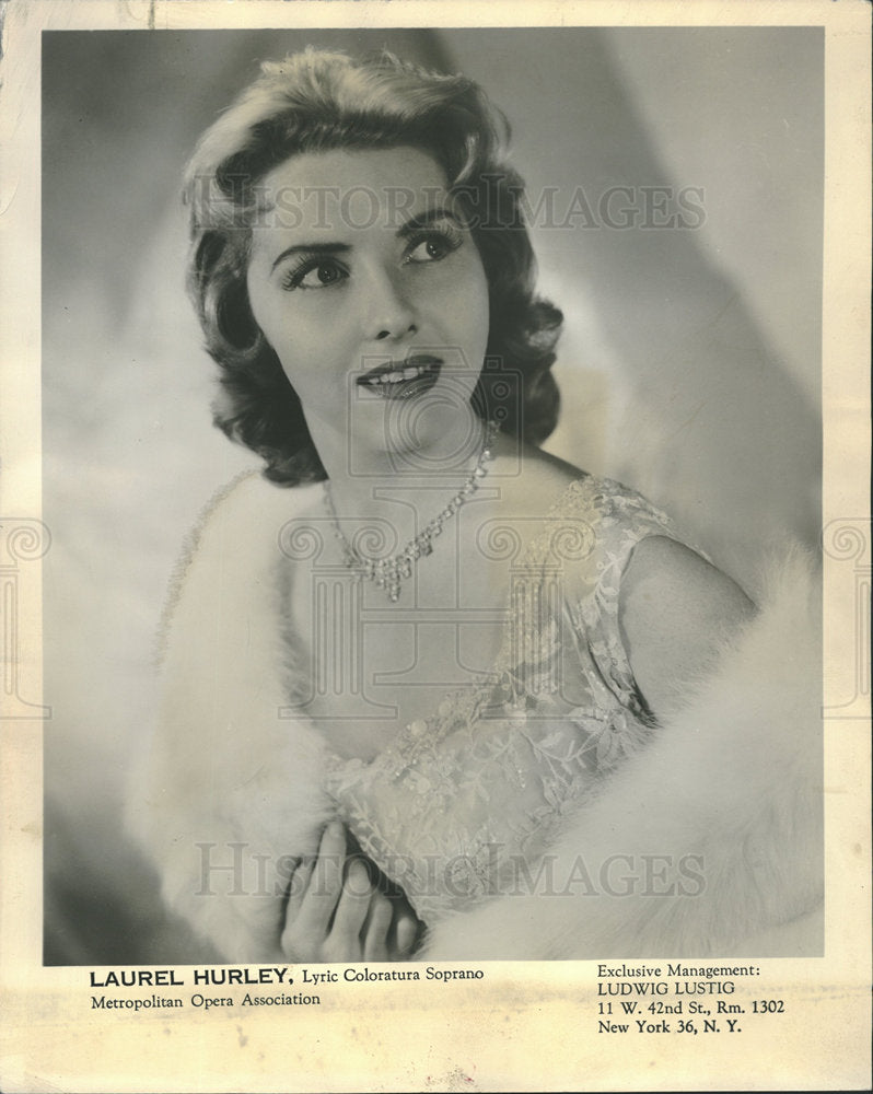 1959 Press Photo Soprano Opera Singer Laurel Hurley - Historic Images
