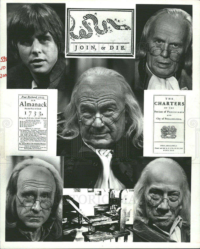 1974 Press Photo Ben Franklin Miniseries Various Actors - Historic Images