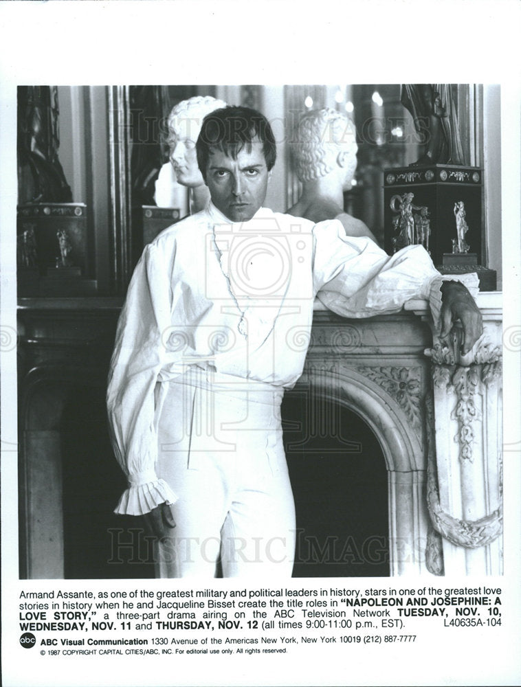 1987 Press Photo Armand Assante Napoleon Josephine ABC - Historic Images