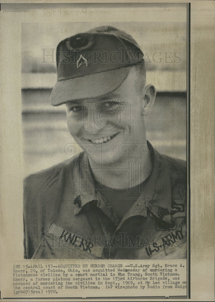 1970 Press Photo U. S. Army Sergeant Bruce A. Knerr - Historic Images