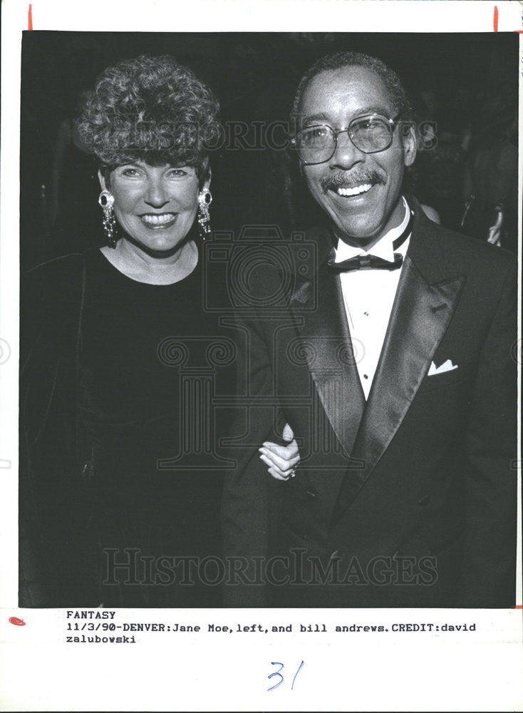 1990 Press Photo Jane Moe Bill Andrews Designer - Historic Images