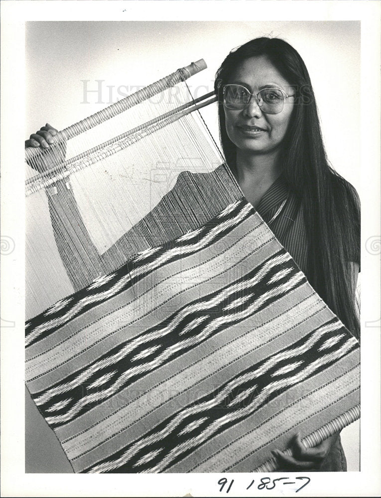 1987 Press Photo Velma Sam Anderson Weaver - Historic Images