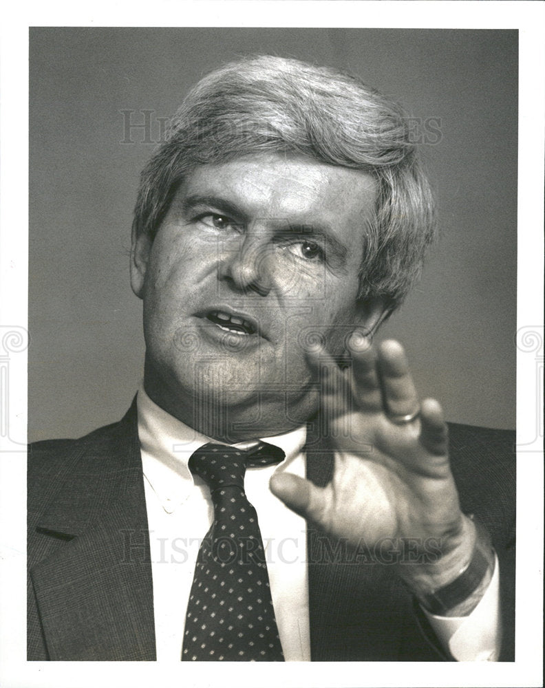 1989 Press Photo Georgia Congressman Newt Gingrich - Historic Images