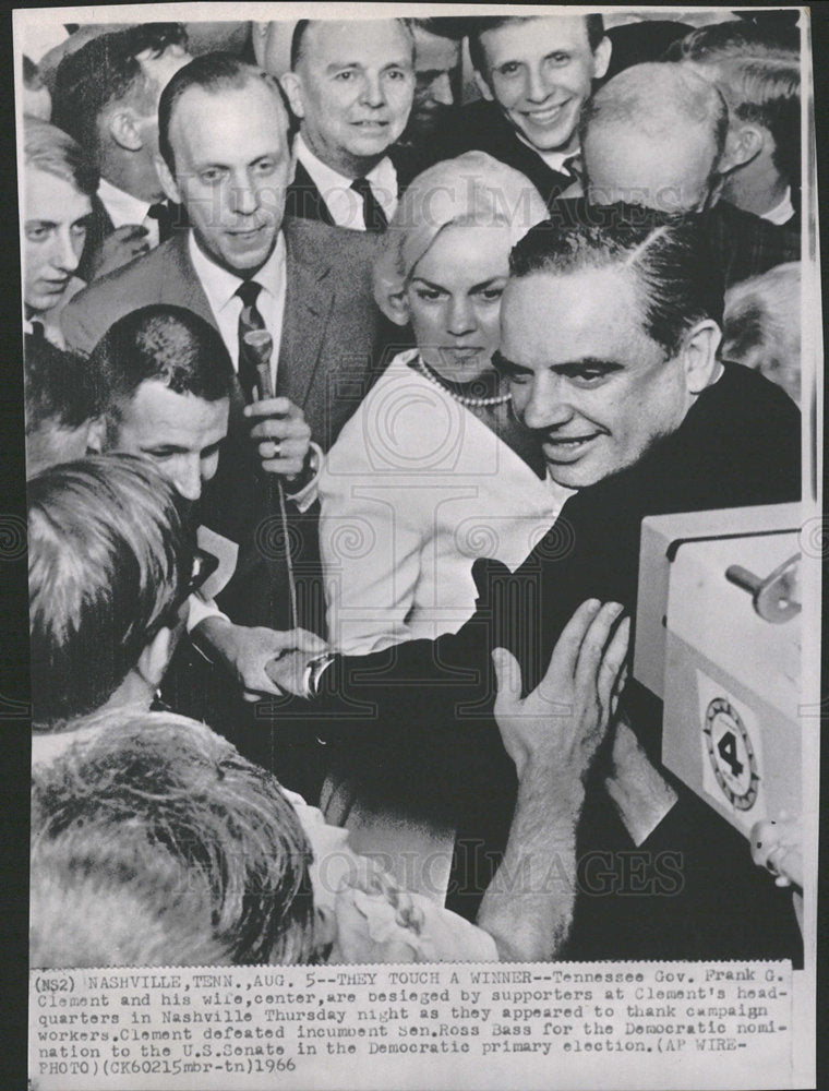 1966 Press Photo Nashville Frank Clement Ross US Senate - Historic Images