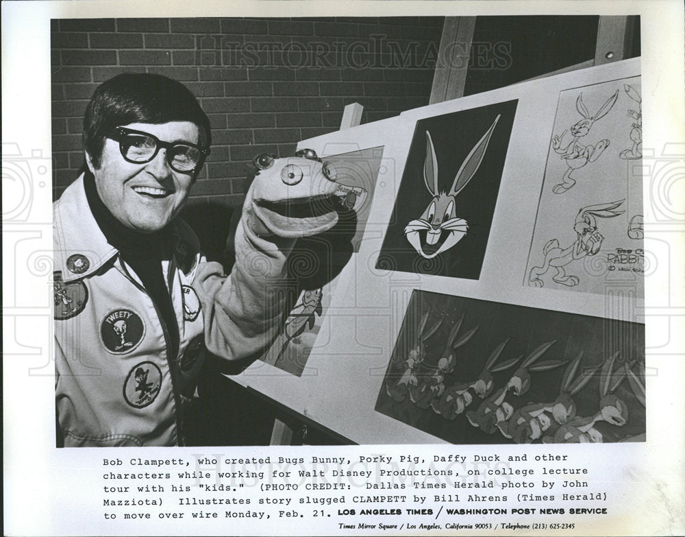 1977 Press Photo Bob Clampett Cartoonist - Historic Images