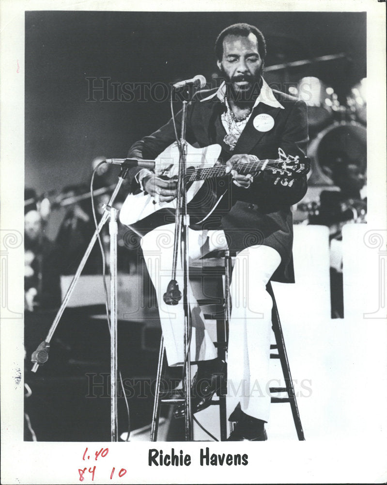 1980 Press Photo Richie Havens Folk Singer Guitarist - Historic Images