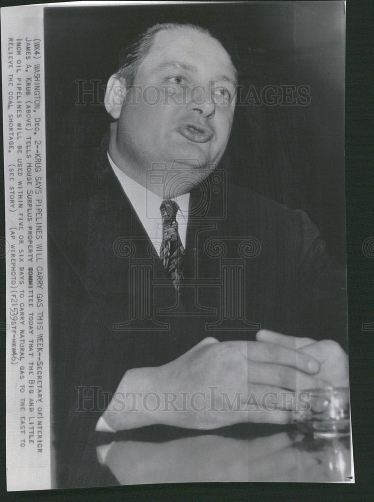1946 Press Photo James A Krug Secretary  - Historic Images